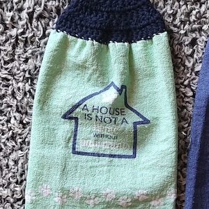 Kitchen Towels with Crochet Topper/Ready to ship