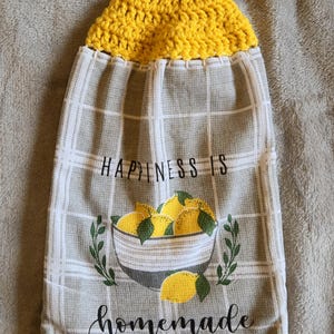 Kitchen Towels with Crochet Topper/Ready to ship
