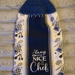 Kitchen Towels with Crochet Topper/Ready to ship