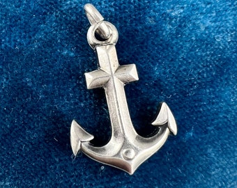 Vintage 835 Silver Anchor Charm / Pendant