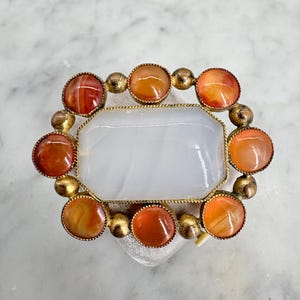 Antique Georgian Agate Brooch - English, 19th Century - Nine Beautiful Agates in Gilt Metal setting- So Lovely!