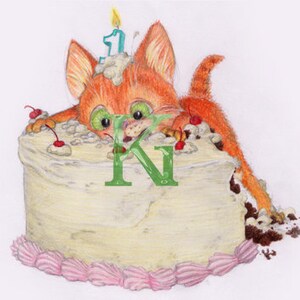 Carte de voeux KG cartes « Chaton gâteau »