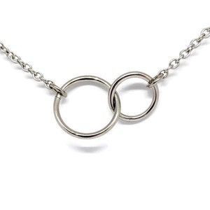 Interlocking Rings Pendant, Love Knot Pendant, Interlocking Circles, Chainmaille Jewelry, Stainless Steel Necklace