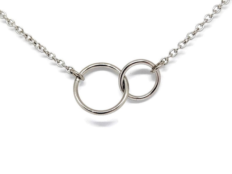Interlocking Rings Pendant Love Knot Pendant Interlocking Etsy