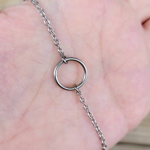 Simple Silver Eternity Ring Choker, Minimalist Necklace, Gift for Her, Stainless Steel or Titanium Chain Choker image 4