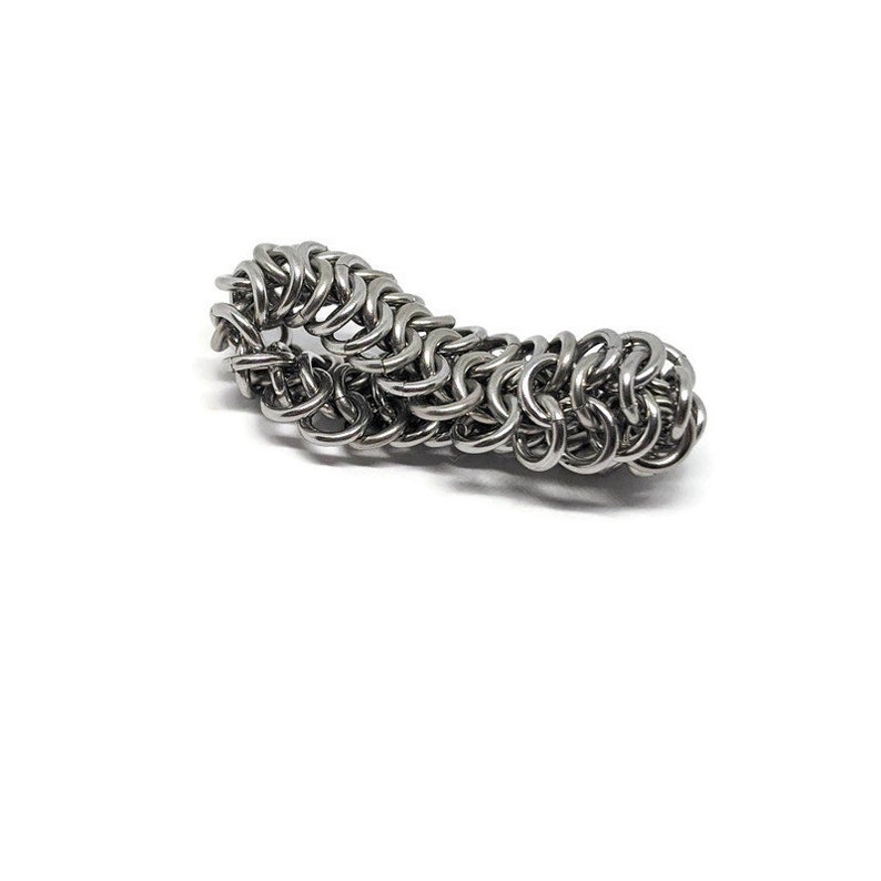 Mesh Finger Ring, Chainmaille Ring, Stainless Steel Ring image 2