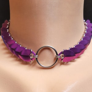 Mermaid Scale Scalemaille Choker, Chainmaille Jewelry, Dragon Scale, Dark Fantasy Chainmail Necklace, Fairy Core, Gothic Day Collar