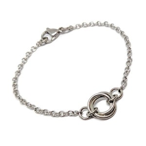Interlocked Ring Bracelet, Mobius Chainmaille Focal Bracelet, Chainmaille Anklet, Minimalist Bracelet, Stainless Steel Chain Anklet