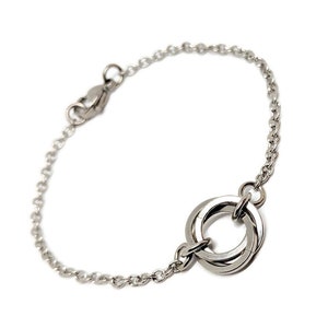 Interlocked Ring Bracelet, Mobius Chainmaille Focal Bracelet, Chainmaille Anklet, Minimalist Bracelet, Stainless Steel Chain Anklet