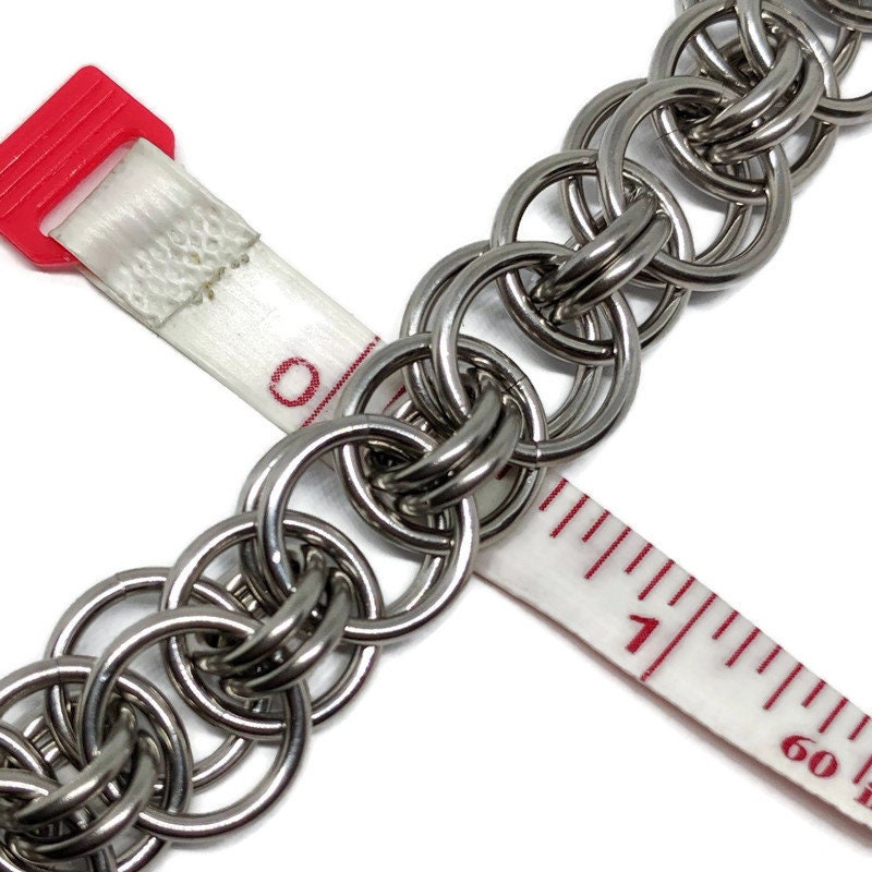 Chunky Helm Weave Chainmaille Bracelet, Helm Chain Anklet, Parallel ...