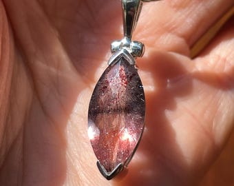 Rare Quartz Crystal Pendant,Lepidocrocite Gemstone Faceted,Elestial Super Seven Quartz Large,Natural Quartz Crystal,Quality Rare Gemstone