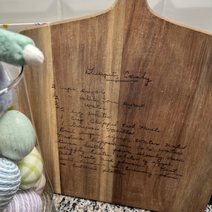 Handwritten Recipe Cutting Board, Grandma's Handwriting, Engraved Recipe, Gift for Mom, Personalized Cutting Board, Mother's Day