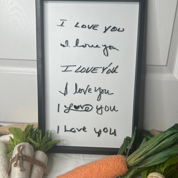 Laser cut handwriting sign, Acrylic, Personalized sign from handwriting, Custom writing, Mother's Day, Custom Handwriting, I love you