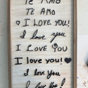 Custom Handwriting, Acrylic Sign: I Love You, 3mm acrylic, baby shower gift, Keepsake, I love you, acrylic sign, 3D, Father’s Day