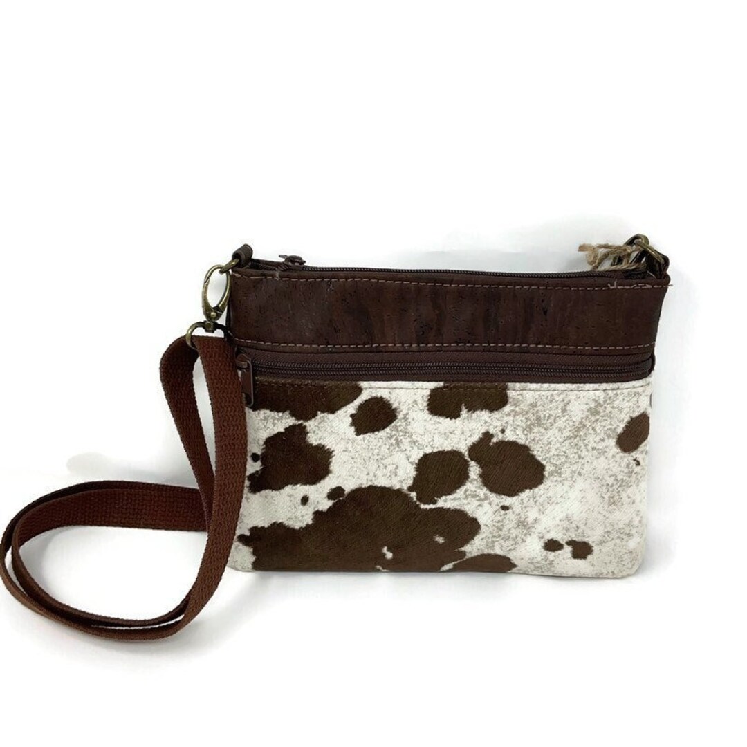 Brown Cork and Cow Print Bag Etsy