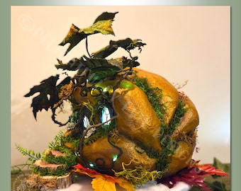 Enchanted Halloween Pumpkin Fairy House — Glowing Autumn Magic for Indoors
