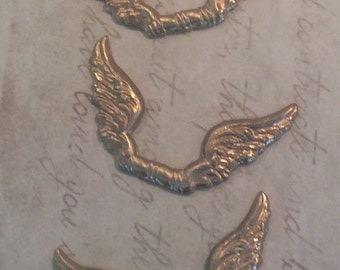 Steampunk raw brass wings 2 pc