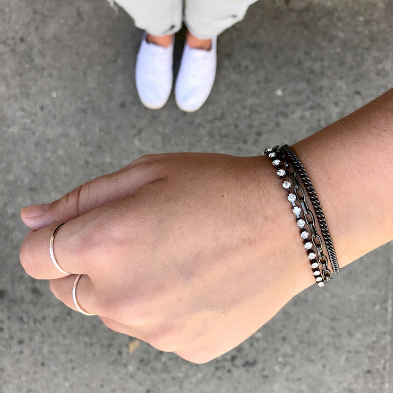 Everyday Bracelets Multistrand Layering Bracelet Black Etsy