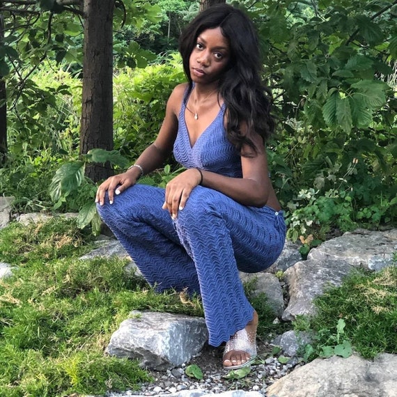 Blue jean two piece outfit 2025