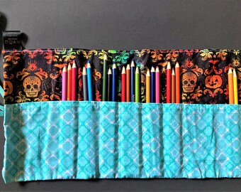 12 Slot Roll-Up Art Pencil Case / Paint Brush Holder / Cloth Bag Organizer / Cosmetic Brush Organizer Holder