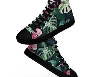 Neu! Women’s Plant Prints, High Top Canvasschuhe mit weiß oder schwarz