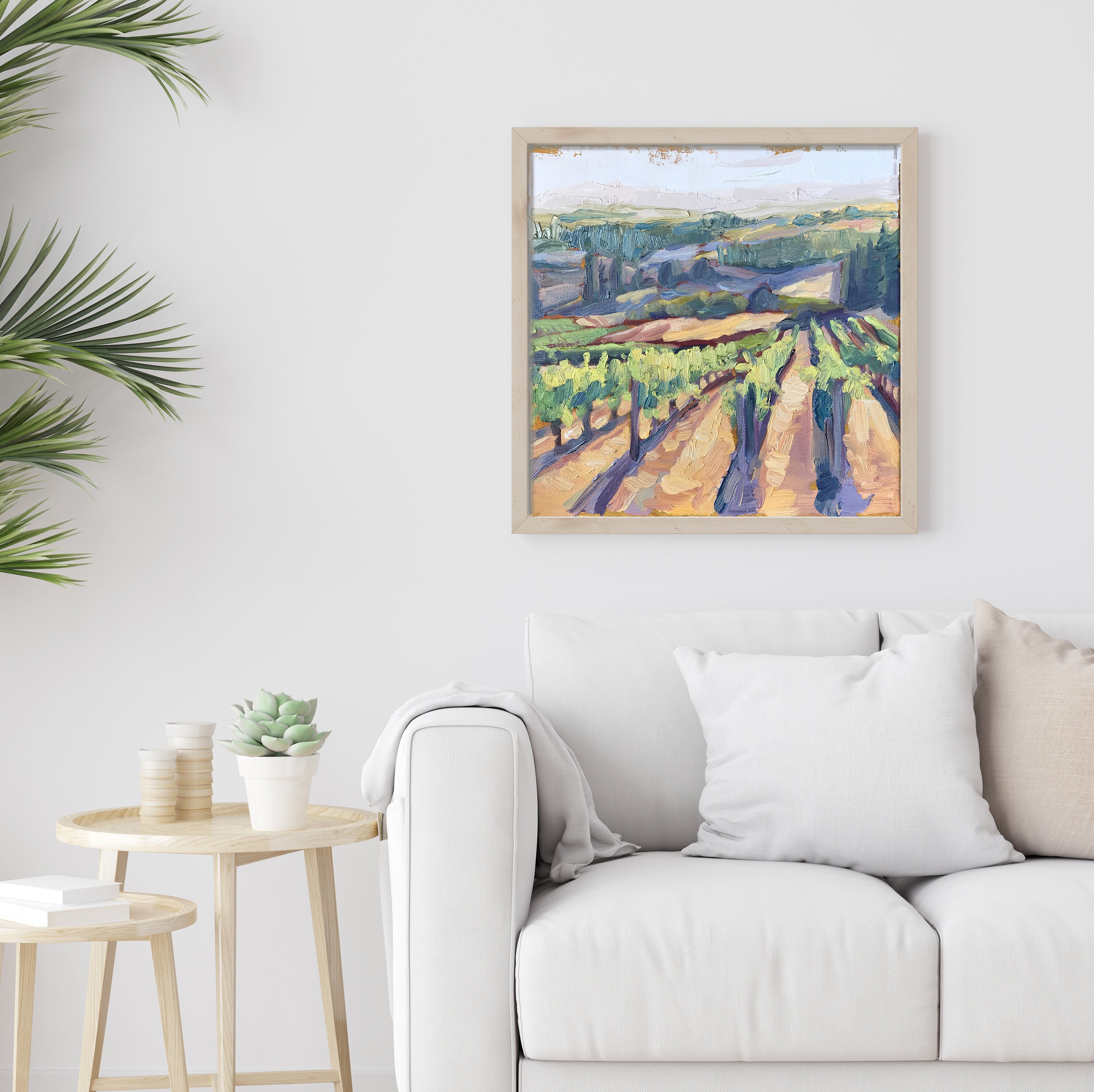 Willamette Valley Vineyard Giclee Art Print, Impressionistic Landscape ...