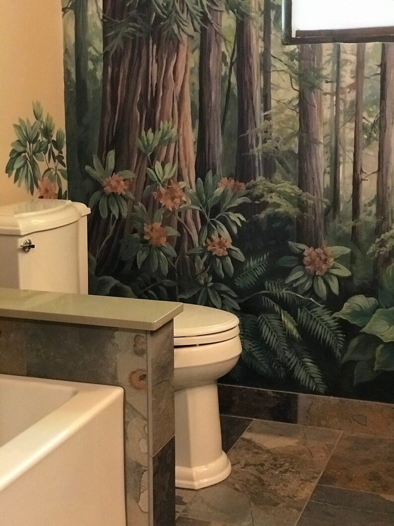 Custom Hand Painted Mural. Wallpaper Murals. Large Canvas Etsy