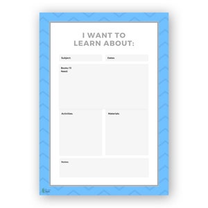 Discovery Plan | Homeschool Unit Study Lesson Plan | Homeschool Planner Printable