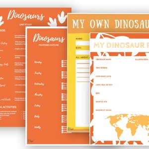 Dinosaur Unit Study | Dinosaur Unit | Printable Lesson Plans | Homeschool Curriculum | Kindergarten, First, Second Grade Prehistoric Unit