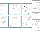 Constellation Cards | Set of 26 Printable Constellation Cards | Harvest Moon | Astronomy Cards | Nature Study | Outer Space | Astronomy