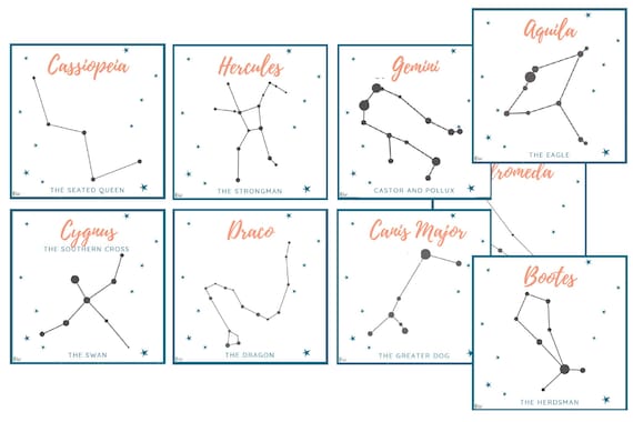 Constellation Cards Set of 26 Printable Constellation Cards | Etsy