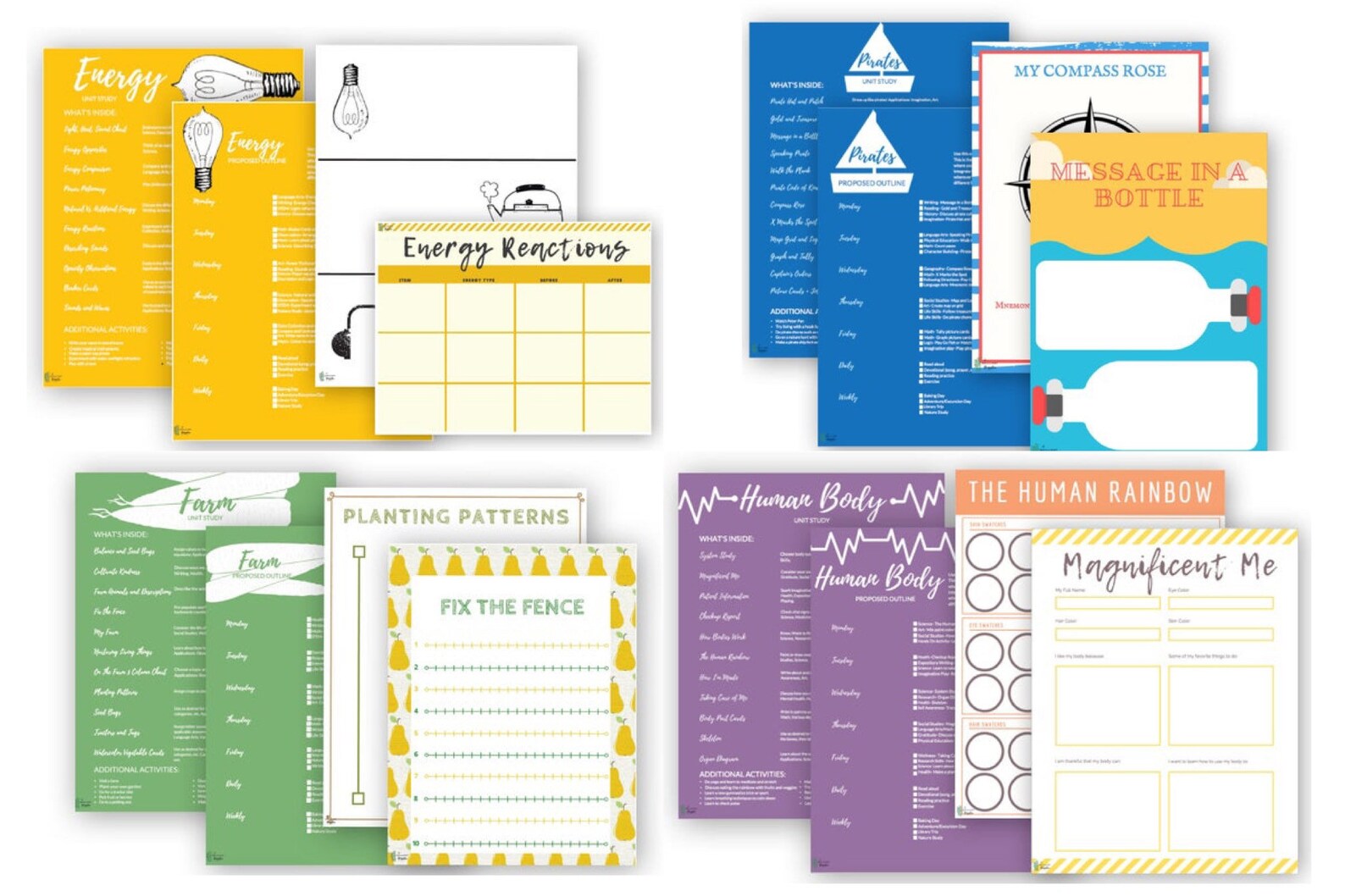PRINTABLE HOMESCHOOL CURRICULUM Digital Homeschool Curriculum Themed ...