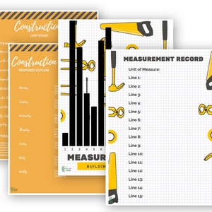 Construction Themed Unit Study | Weeklong Homeschool Lesson Plan | Printable Homeschool Curriculum for Lower Elementary and Preschool Ages