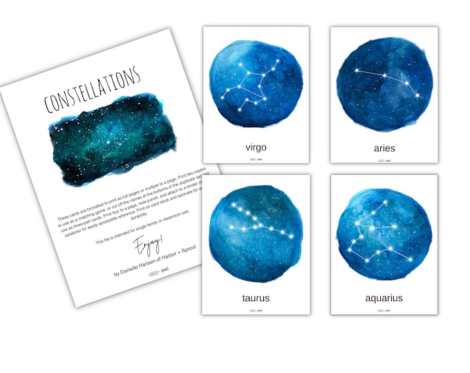 Myths and Constellations Flash Card Set Etsy