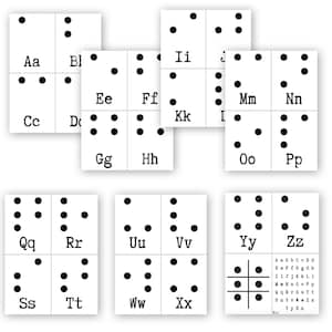 Cartões do alfabeto Braille | 5 sentidos | Acessibilidade | Recursos para educação domiciliar | Currículo escolar em casa | Cartões Flash Braille | Alfabeto elevado