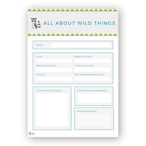 Wild Things- Animal Study | Homeschool Science Curriculum Printable