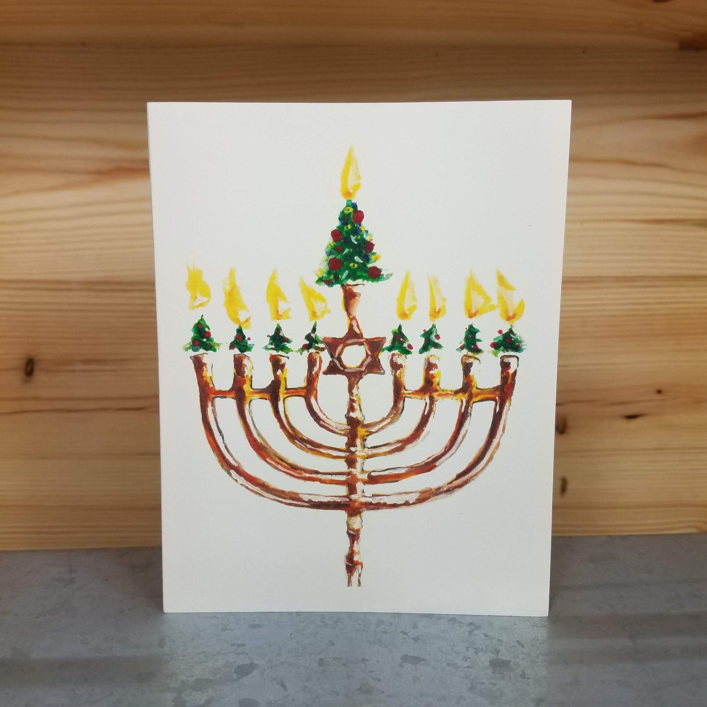 Interfaith Holiday Cards Christmas Tree Menorah Etsy