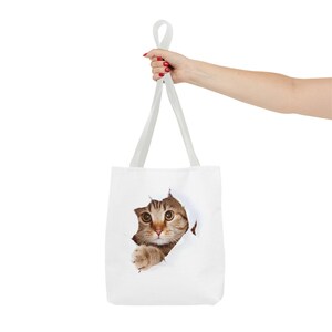 Whimsical Cat Tote Bag, Cute Cat Lover Gift, Animal Print Bag, Funny Animal Tote, Perfect for Shopping or Beach