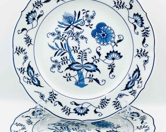 Vintage Blue Danube Dinner Plates Set of 2 Blue Onion Pattern