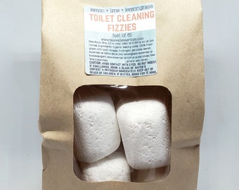 Toilet cleaning fizzies - set of 6 - Lemon + Lemongrass + Lime