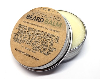 Organic Woodland Evergreen Infused Beard Balm - leave in conditioner - beard tamer