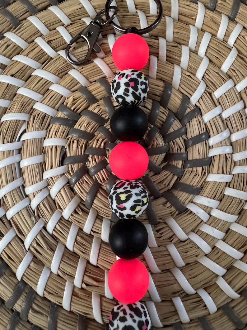 Hot Pink & Cheetah Keychain - Etsy