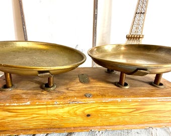 Large Antique Falcot Frères of Lyon Scale with Brass Plates, late 1800's Grocery Produce Store Vegetable Kitchen Paris France #G-1000-82