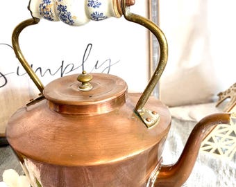 French Vintage Copper and Brass Tea Pot Set Paris, France  #G-1000-80