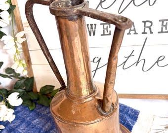 Antique Hand-Hammered Copper Pitcher Ewer or Water Jug 1800’s Paris, France #G-1000-64