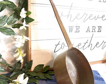 Antique French Hand-Forged Solid Copper Pan or Ladle, Paris France #G-1000-66