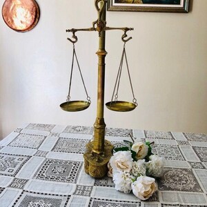 Carved Fish Brass Apothecary Scale with Weights included Paris, France