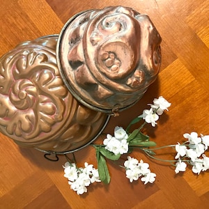 French Vintage Copper Cake Jello Mold Set Paris, France #502-118