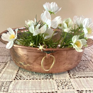 1800&#39;s Antique Artisanal Solid Copper Bowl Basin Rolled Lip Whipping Cream Egg Whites Jam Making Paris, France #G-22634