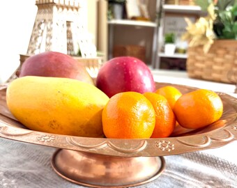 Elegant Copper Pedestal Fruit Bowl, Paris France #G-1000-87